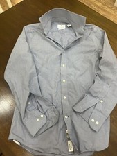 Mens blue Ryan Seacrest long sleeve button front shirt slim fit 14 1/2 32/33