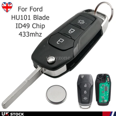 For 2016- 2019 Ford Transit Custom MK8, Transit 433MHz Remote Key Fob ID49 Chip