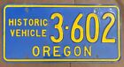 Oregon 1970's HISTORIC VEHICLE License Plate # 3-602