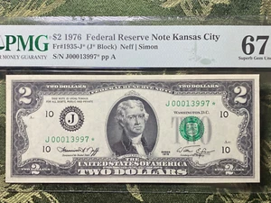 Fr. 1935-J* Kansas City $2 Star PMG 67EPQ - Picture 1 of 7
