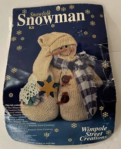 1989 Wimpole Street Creations SNOWFOLK MITTEN SNOWMAN KIT NEW Winter - Picture 1 of 2