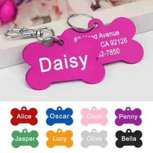 Hundemarke personalisiert graviert ID Tiermarken Katze Identifikation Halsband Namensschild - Bild 1 von 21