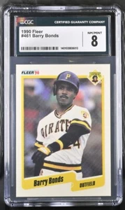 1990 FLEER #461 BARRY BONDS PIRATES CGC 8 - Picture 1 of 2