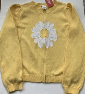 NWT Gymboree Lady Daisy Girls Zipper Cardigan Sweater Sz 9 Yellow - Picture 1 of 5