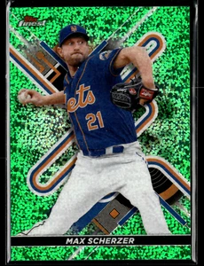Max Scherzer /125 2022 Finest Green Speckle Refractors #71 - Picture 1 of 2