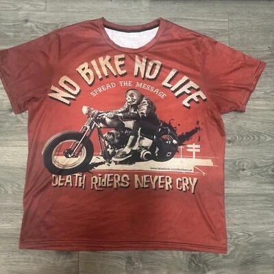 Camiseta American Heritage Motorcycle No Bike No Life "Death Riders Don't Cry" 2XL Foto 1 de 4