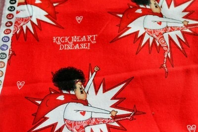 Tela de 2 medias yardas Kick Heart Disease Leslie Moak Murry for Quilting Treasures Foto 1 de 4