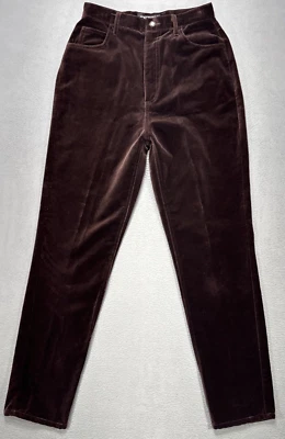 Vintage Guess Velvet Pants Women 31 (26x30) Burgundy Wine High Rise Career Dress - Image 1 of 4