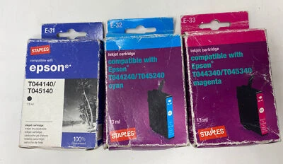 Staples Epson  Ink Cartridge  T044240/T045240 C/M/Y/B 13ml E-31,E32, E33 - Image 1 of 4