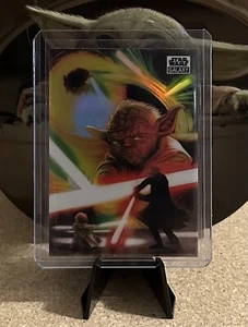 2021 Topps Chrome Star Wars Galaxy Dueling With Dooku Refractor #86 - Bild 1 von 2