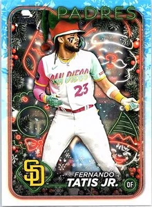 2024 Topps Holiday Fernando Tatis Jr. San Diego Padres SP Santa Hat - Picture 1 of 2