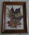 Pressed Leaves & Flowers in a Small Wooden Frame
