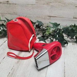 Noble Mini Red Travel Hair Dyer 1960s TESTED Movie Stage Theatre Play Props VTG - Picture 1 of 11