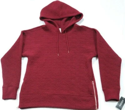 Ideology Zip-Hem Quilted Hoodie Cherry Pie Size XS - Image 1 of 2