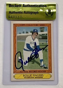 Rollie Fingers signed Topps baseball card milwaukee brewers beckett coa - Picture 1 of 12
