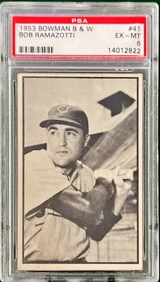1953 BOWMAN BLACK & WHITE BOB RAMAZOTTI #41 PSA 6 CHICAGO CUBS - Image 1 of 2