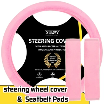 Rosa Mujeres Universal Coche Volante Cubierta Asiento Cinturón Almohadillas Felpa Niña Foto 1 de 4