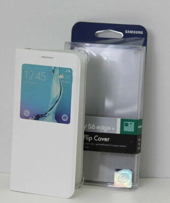  Original OEM Samsung S-View Flip Cover for Galaxy S6 Edge PLUS white only - Image 1 of 4