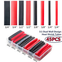 43 Pieces Dual Wall Heat Shrink KIT Size Range: 5/32 to 11/16 4:1 Shrink Ratio Black Electriduct 4330220732 