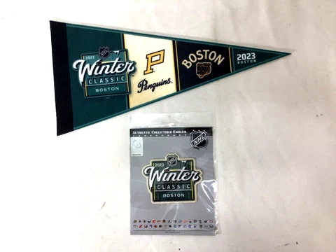 2023 Winter Classic Mini Pennant Jersey Patch Lot Fenway Boston Bruins Penguins Cover