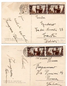 Count of Savoy - Two cancelled ship postcards with mechanical stamp - Picture 1 of 2