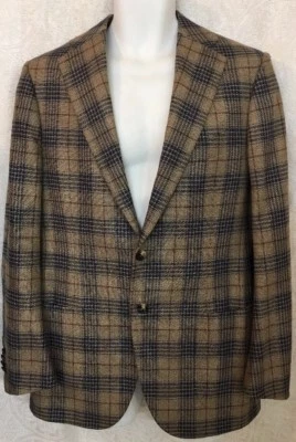 Cesare Attolini Jacket Brown And Navy Wool Two Button Size 40 - Image 1 of 4