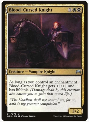 Magic the Gathering MTG Magic Origins Blood-Cursed Knight Creature Knight Un NM+ - Image 1 of 2