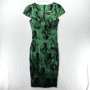 Voodoo Vixen Candy Ann Peacock Talla S Flocado Terciopelo Años 50 Pinup Rockabilly - Imagen 1 de 15