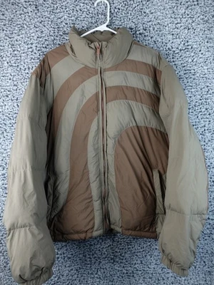 Chaqueta Pacsun Puffer Para Hombre Grande Marrón Oliva Retro Arco Colorblock 26x30 Cálida Ganar Foto 1 de 4