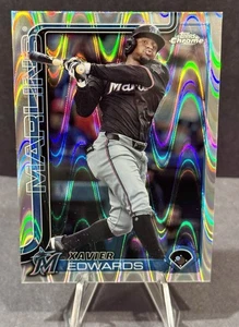 2025 Topps Chrome Xavier Edwards Rookie Raywave Refractor #115 Marlins RC - Picture 1 of 2