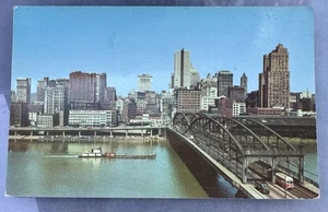 Smithfield Street Bridge Monongahela River Pittsburgh Pennsylvania Postcard - Picture 1 of 2