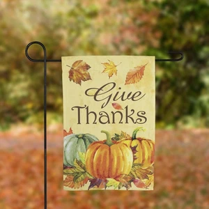Northlight GIVE THANKS PUMPKINS Garden Flag 12.5x18 - Picture 1 of 5