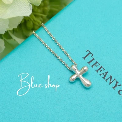 Pingente de colar pequeno cruz Tiffany & Co. Elsa Peretti 16" prata esterlina 925 - Imagem 1 de 4