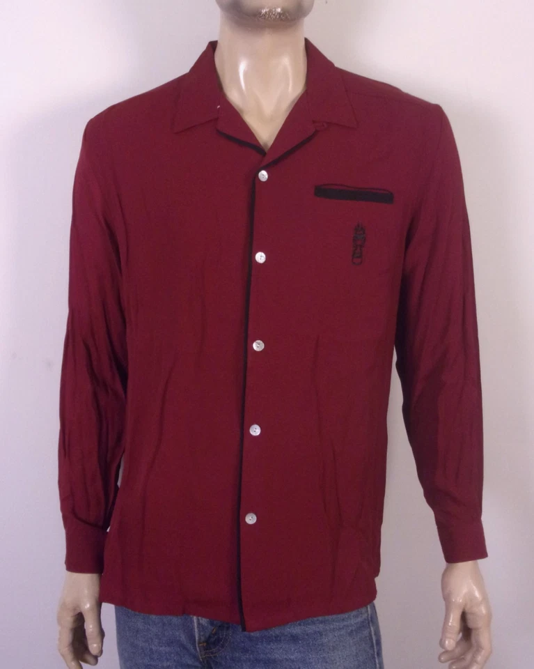 NUEVO CON ETIQUETAS Camisa Atómica DaVinci California EE. UU. 50 Retro Acetato Rayón M Foto 1 de 4