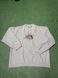 Vintage 90s Colorado Rocky Mountains Fly Fishing Sweatshirt Size Medium Animals - Bild 1 von 11