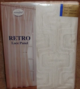 Set of 2 Retro Champagne Voile Panels 57" x 54" , simply stunning - Picture 1 of 2