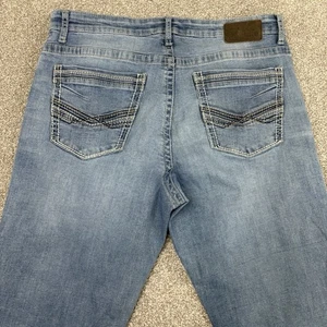 BKE Buckle Jeans Mens 36S 36x30 Tyler Straight Blue Denim Biker Casual Stretch - Picture 1 of 13