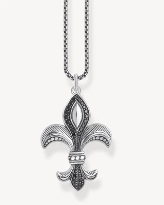 Thomas Sabo Sterling Silver Fleur-de-Lis Charm Bourbon Lily Lobster Clip Pendant - Image 1 of 4