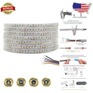 Super Bright RGB + Dual White 16.4FT LED Strip – Weatherproof Outdoor Lighting - Picture 1 of 9