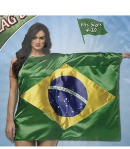 Brazil Brazilian Flag Halloween Costume Dress Size 4-10 Party Football (BB) - Picture 1 of 1