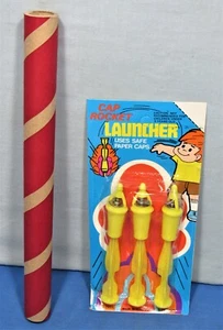 Rocket Bombs ~ 3 "Blow Gun" Cap Rockets & Tube Launcher ~ Exploding Cap Warheads - Picture 1 of 3