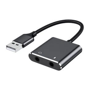 USB External Stereo Sound Card with 3.5mm Headphone Microphones Jacks for Win - Afbeelding 1 van 8
