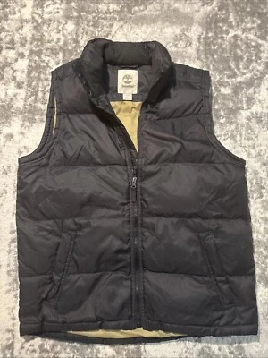 Colete acolchoado vintage Timberland anos 90 Y2K preto feminino tamanho grande - Imagem 1 de 4