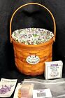 1996 Longaberger May Series Sweet Pea Basket  with Liner Protector & Tie-on 