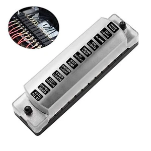 12 Ways Blade Fuse 32V 75A Car Boat Fuse Box Holder W/ Power Panel Board Camper - Picture 1 of 15
