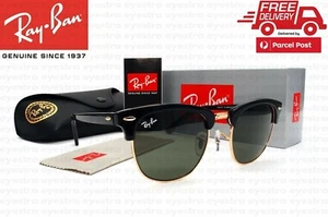 Ray-Ban Clubmaster Sunglasses Black Frame Green G-15 Lens RB3016 W0365 51mm NEW - Picture 1 of 11