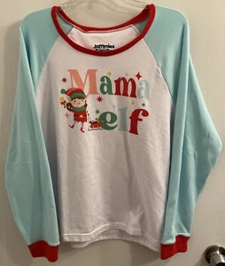 CuddlDuds Women's Mama Elf Top Size L Christmas Holiday Pajama Shirt Festive - Picture 1 of 4