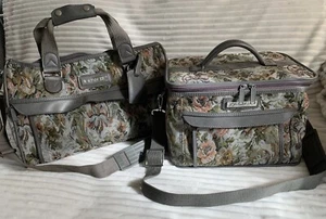 Vintage Jordache Tapestry Carry On Travel Bag & Train Case Cosmetic Tote Duffel - Picture 1 of 18