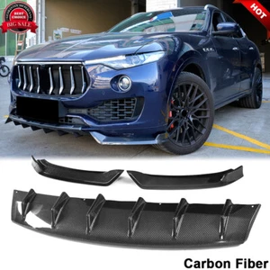 Parachoques delantero de carbono real para Maserati Levante SUV 16UP alerón divisor aletas - Imagen 1 de 14