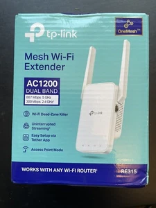 TP-Link RE315 Mesh Wi-Fi Range Extender AC1200 Doble Banda Inalámbrico NUEVA CAJA ABIERTA - Imagen 1 de 4